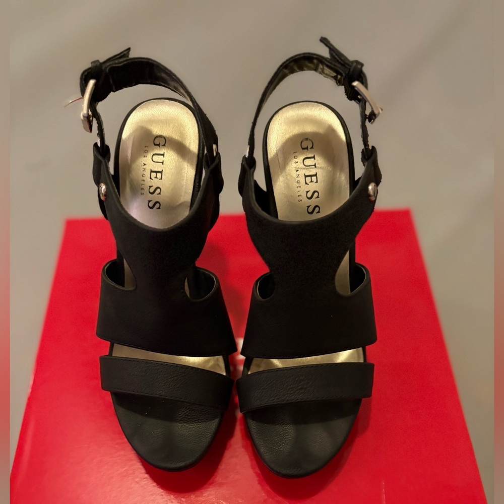 Black Strappy Heels by GUESS